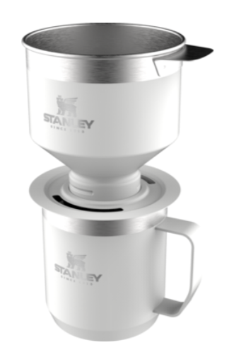 Stanley Camp Pour Over Set - Polar White, with Leash and Harness Logo