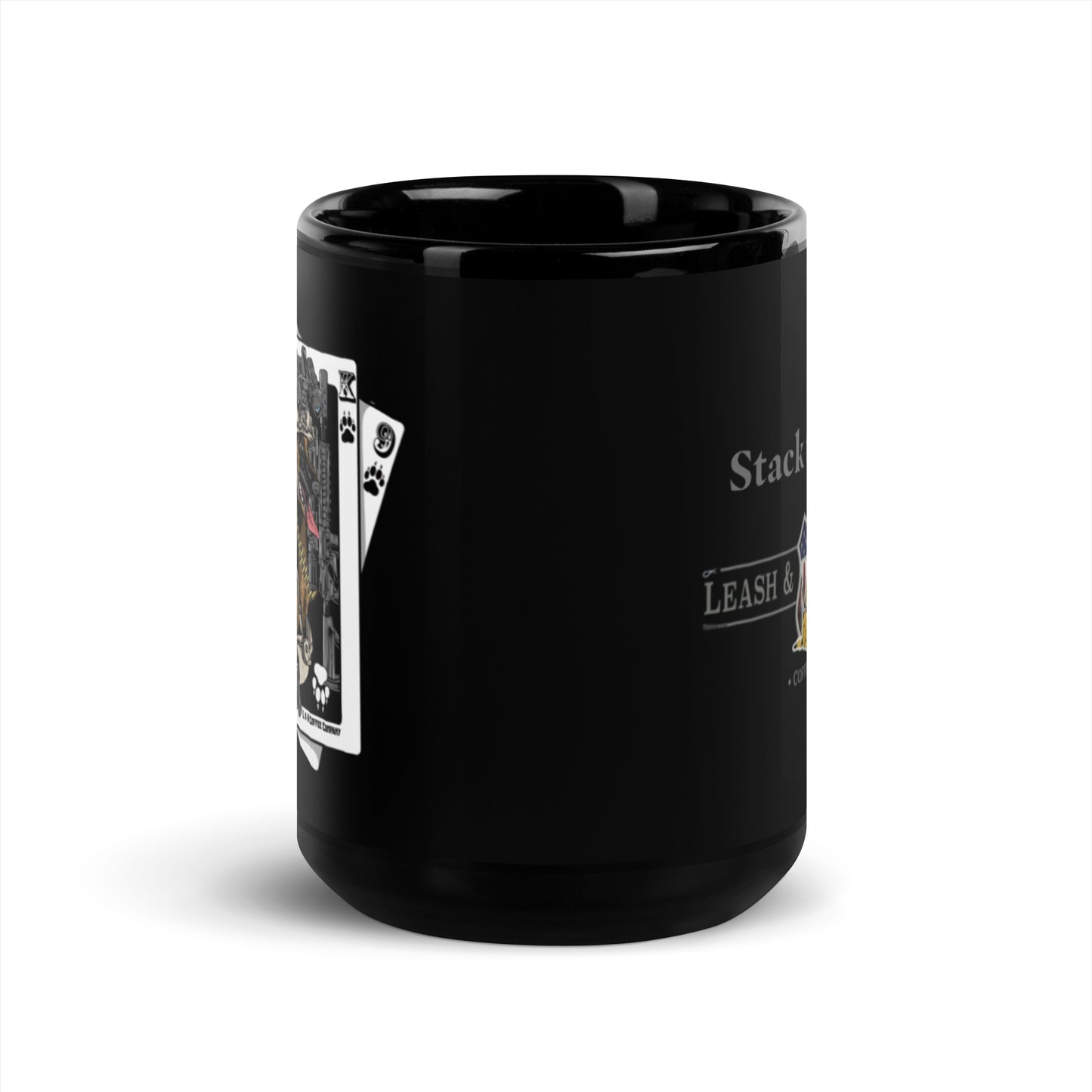 "Stack the Deck" K9 Card - Black Glossy Mug