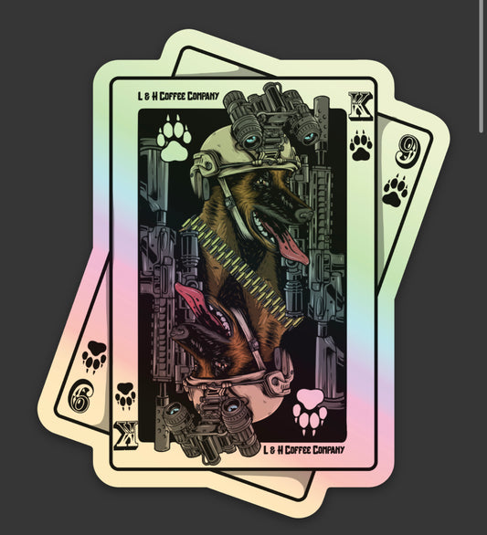 2” Holographic Tactical K9 Card Vinyl Sticker