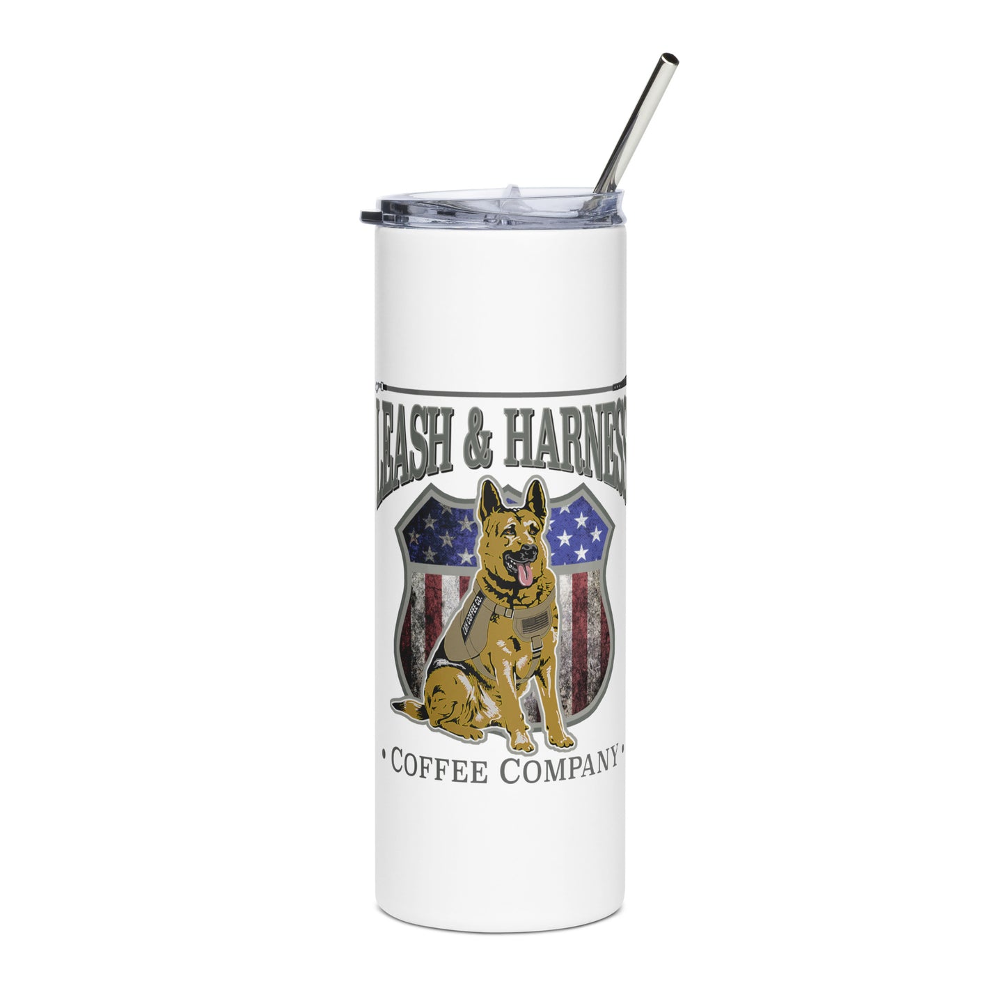 Leash and Harness Logo - Stainless steel tumbler