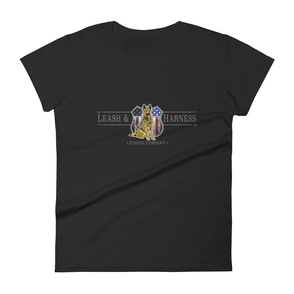 "Leash and Harness Coffee Logo" - Women's short sleeve t-shirt